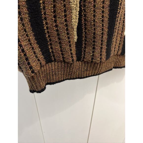 VTG LaVane New York “Coogi Style” Knitted Crewneck Sweater, Elastic Waist Sz L - Picture 8 of 9